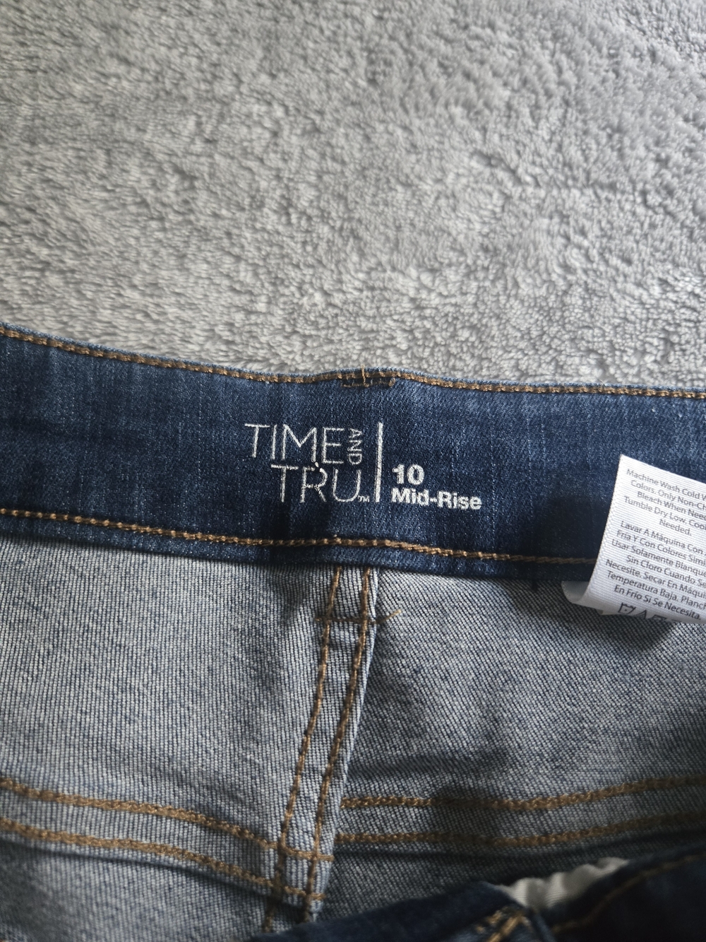 Time and Tru Blue Cuffed Denim Bermuda Shorts - Picture 4 of 7